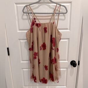 Tobi Embroidered Flowers Mesh Dress